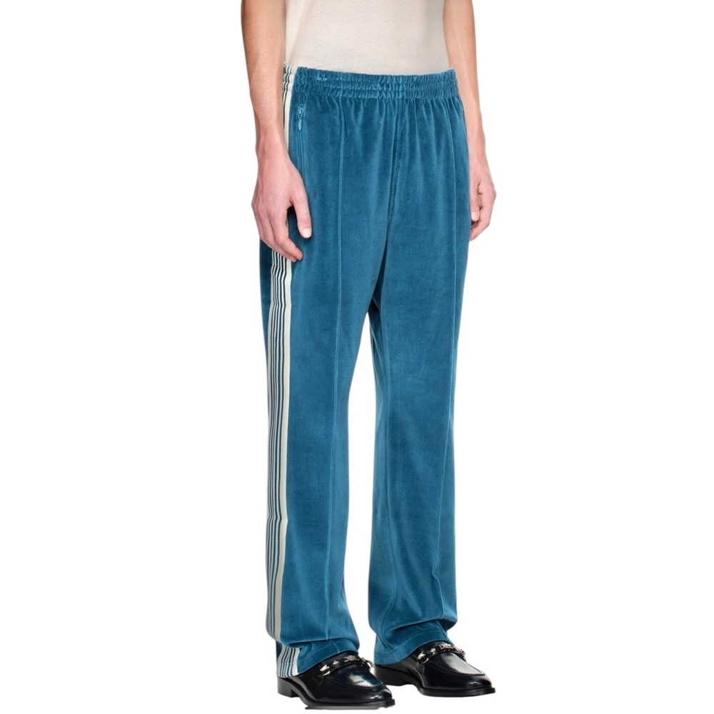 NEEDLES Cotton-blend velour narrow track pants Size M